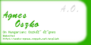 agnes oszko business card